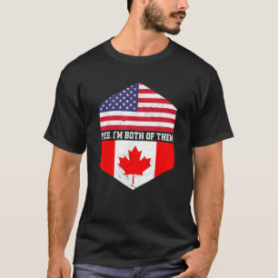 Halbe Amerikaner Half Kanadische USA Flagge Kanada T-Shirt