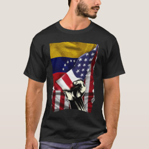 Halbe Amerikaner Half Venezuelan ROOTS USA Flag Ve T-Shirt