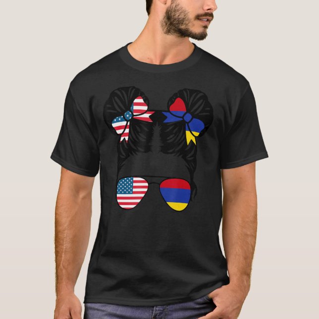 Halbe Amerikanerin Halbe armenische Girl USA Armen T-Shirt (Vorderseite)