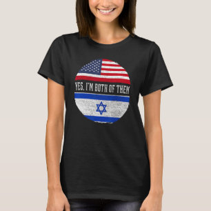 Halbe Amerikanerin Halbe israelische Flagge Israel T-Shirt