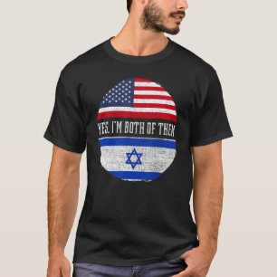 Halbe Amerikanerin Halbe israelische Flagge Israel T-Shirt