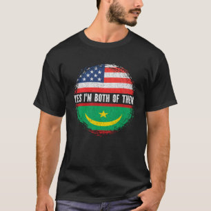 Halbe Amerikanerin Halbe mauretanische Flagge USA T-Shirt