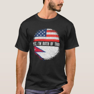 Halbe Amerikanerin Halbe nepalesische Flagge USA N T-Shirt