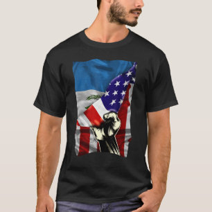 Halbe amerikanische Flagge Guatemala ROOTS USA Fla T-Shirt