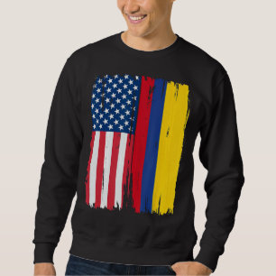 Halbe amerikanische Flagge Roots USA Kolumbien Sweatshirt