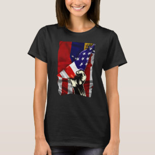 Halbe amerikanische Flagge Venezuelan ROOTS USA Fl T-Shirt