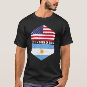Halbe amerikanische Halbe argentinische Fahne Arge T-Shirt