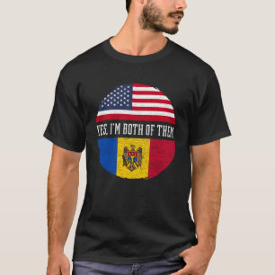 Halbe amerikanische Half-Moldauer USA Flagge Molda T-Shirt