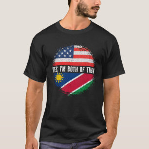 Halbe amerikanische Half-Namiban-USA-Flagge Namibi T-Shirt