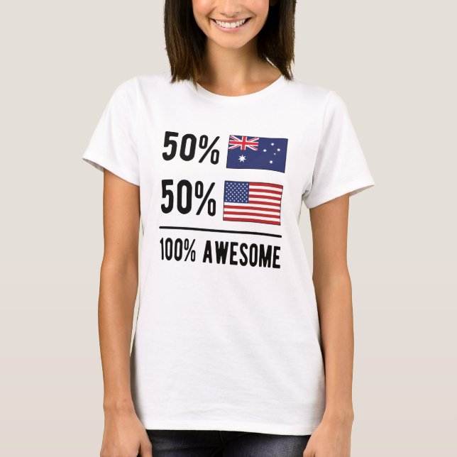 Halbe australische Half-American Flag Australien U T-Shirt (Vorderseite)