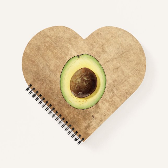 Halbe Avocado-Illustration Notizbuch (Vorderseite)