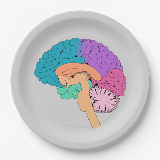 Halbe Brain Science Paper Plate Pappteller (Vorderseite)