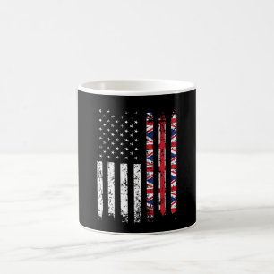 Halbe britische Halbamerikanische Flagge Großbrita Kaffeetasse