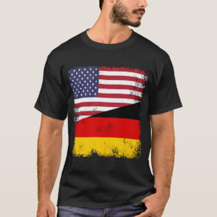 Halbe deutsche Flagge Vintage Deutschland USA T-Shirt