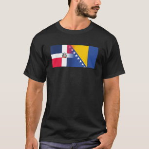 Halbe Dominikanerin halb bosnische Flagge Dominika T-Shirt
