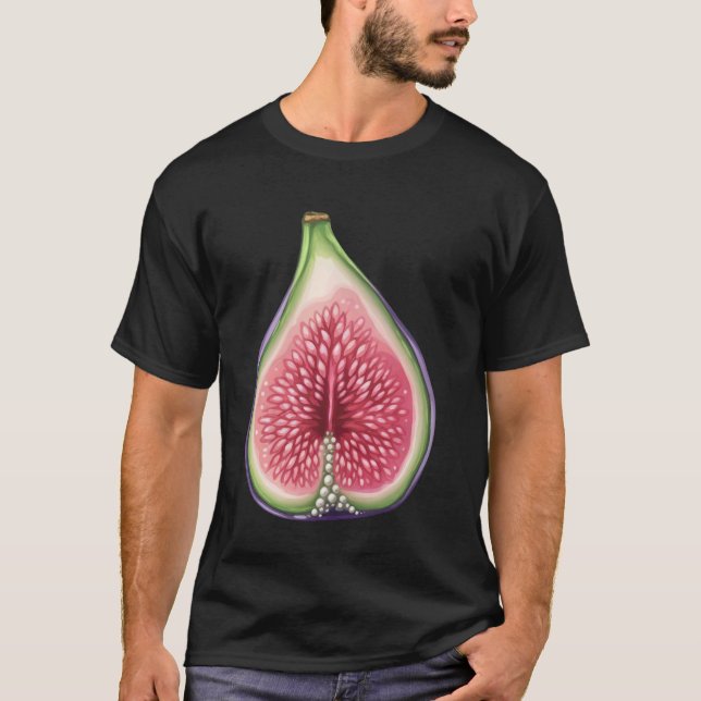 Halbe Feige mit glänzendem Regenbogeninnerem T-Shirt (Vorderseite)