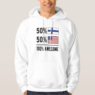 Halbe finnische Half-Amerikanische Flagge Finnland Hoodie