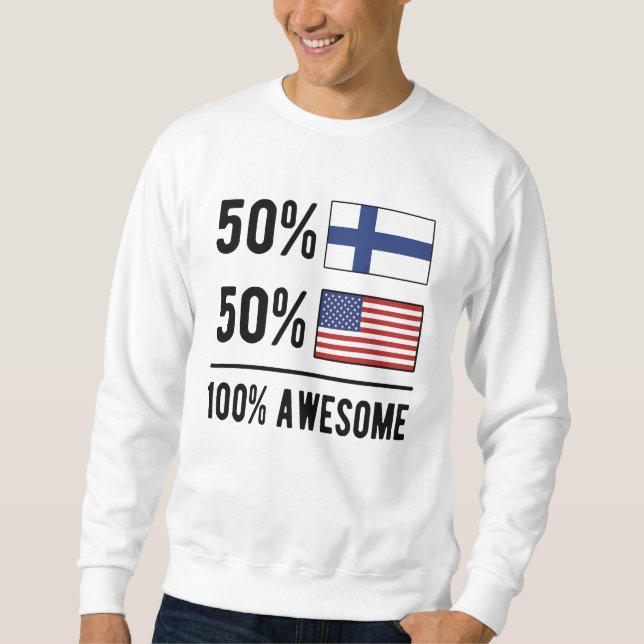 Halbe finnische Half-Amerikanische Flagge Finnland Sweatshirt (Vorderseite)