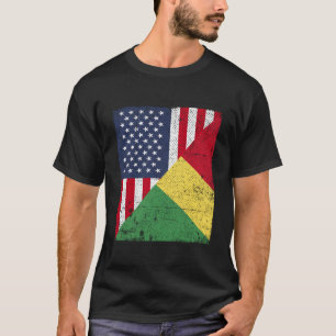 Halbe Flagge der USA Halbkongo Flagge Amerikanisch T-Shirt