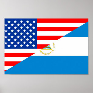 halbe Flagge USA Vereinigter Staaten Amerika Poster