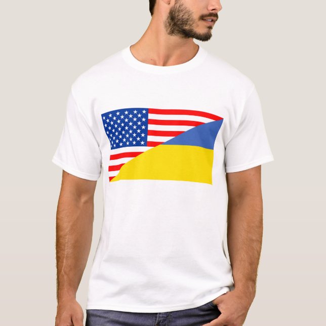 halbe Flagge USA Vereinigter Staaten Amerika T-Shirt (Vorderseite)