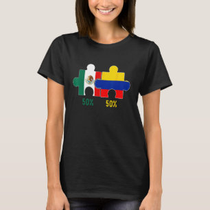 Halbe kolumbianische halb mexikanische Flag Map DN T-Shirt