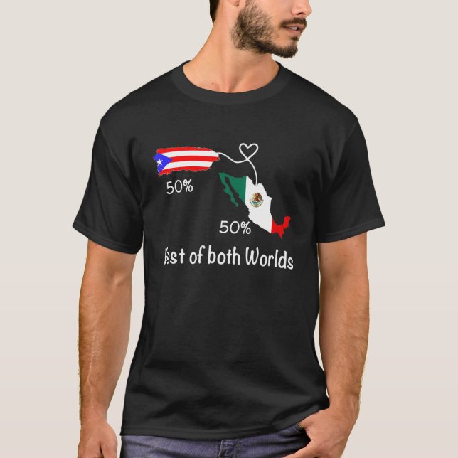 Halbe kolumbianische halb mexikanische Flag Map Li T-Shirt (Vorderseite)