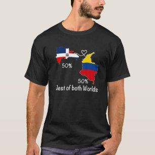 Halbe kolumbianische halb mexikanische Flag Map Li T-Shirt