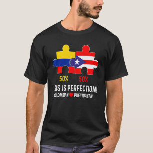Halbe kolumbianische Half Puerto Rico Flag Karte B T-Shirt