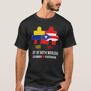 Halbe kolumbianische Half Puerto Rico Flag Karte B T-Shirt
