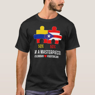 Halbe kolumbianische Half Puerto Rico Flag Karte B T-Shirt