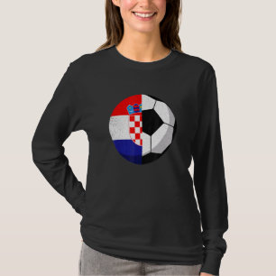 Halbe kroatische Flagge Halbfußball-Fußball T-Shirt