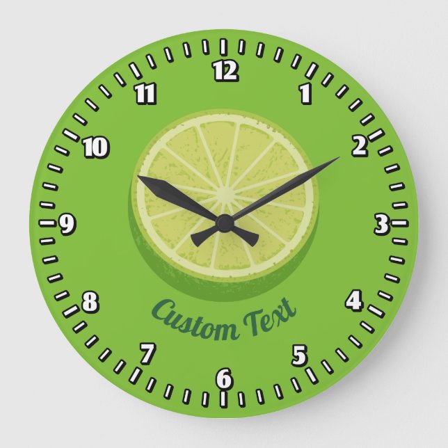 Halbe Limette Große Wanduhr (Vorderseite)