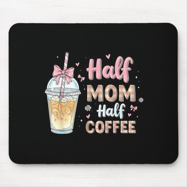 Halbe Mama, halber Kaffee Süßer Eiskaffee Retro-Ma Mousepad (Vorne)
