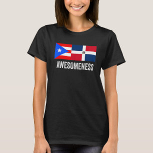 Halbe puerto-ricanische Halb-dominikanische Flagge T-Shirt