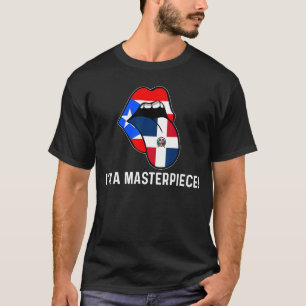Halbe puerto-ricanische Halb-dominikanische Flagge T-Shirt