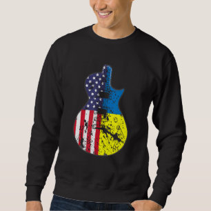 Halbe US-Flagge Halbfinale Ukraine Flaggengitarre Sweatshirt