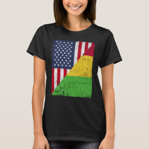 Halbe US-Flagge Halbmali Flag Amerikaner Mali T-Shirt
