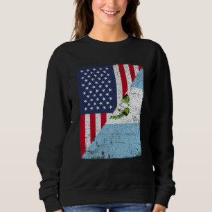 Halbe USA-Flagge halbe Guatemala-Flagge Amerikanis Sweatshirt