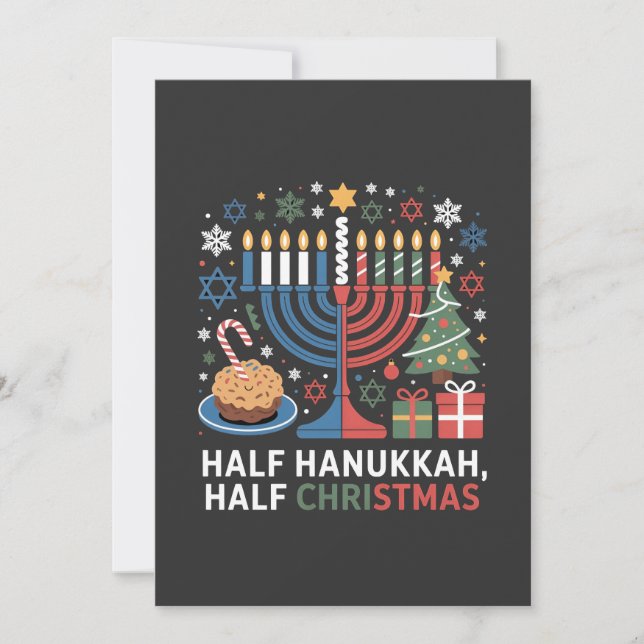 Halbe Weihnachten Half Hanukkah Christmukah Funny Einladung (Vorderseite)