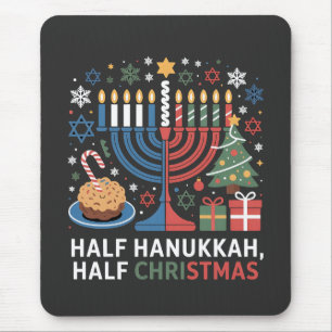 Halbe Weihnachten Half Hanukkah Christmukah Funny Mousepad
