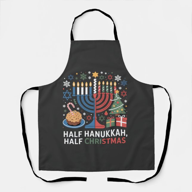 Halbe Weihnachten Half Hanukkah Christmukah Funny Schürze (Vorderseite)