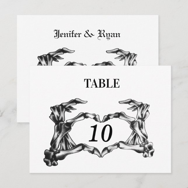 Halbeheliche Tischnummer Postkarte (Vorne/Hinten)