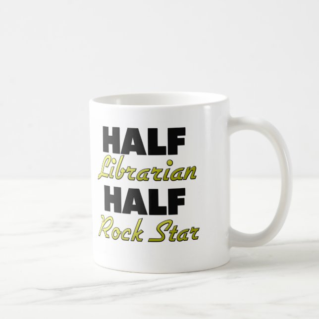 Halber Bibliothekar-halber Rockstar Kaffeetasse (Rechts)