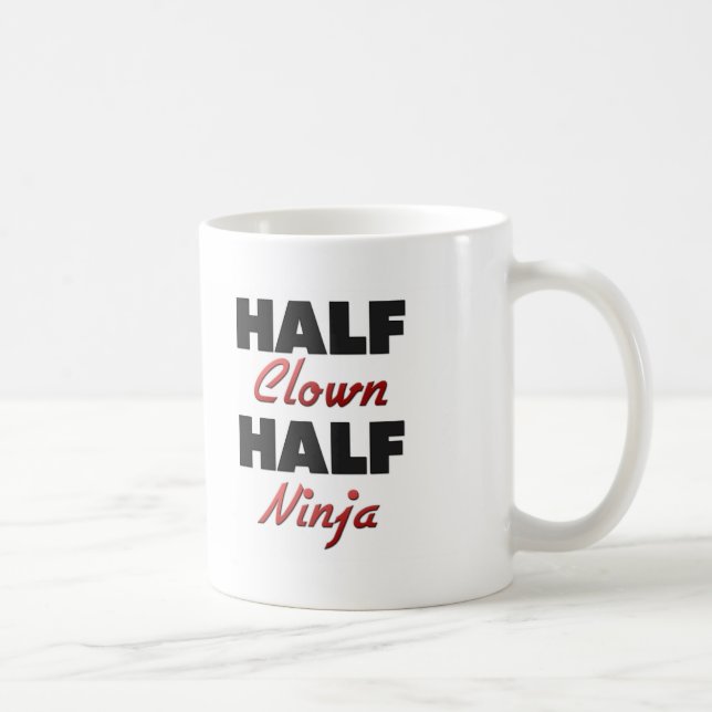 Halber Clown halbes Ninja Kaffeetasse (Rechts)
