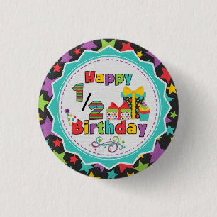 Halber Geburtstags-Knopf Button