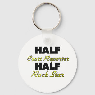 Halber Gerichtsschreiber-halber Rockstar Schlüsselanhänger