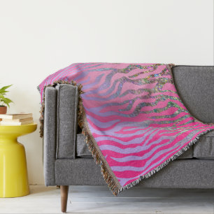 halber Glitzer Rosa Tiger drucken Decke