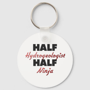 Halber Hydrogeologist halbes Ninja Schlüsselanhänger