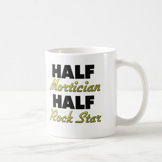 Halber Leichenbestatter-halber Rockstar Tasse (Rechts)